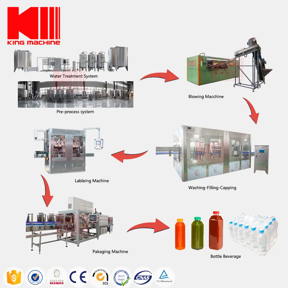 メーカー500MLフルセット自動プラスチックボトル飲料ジュース生産全ライン製造充填機