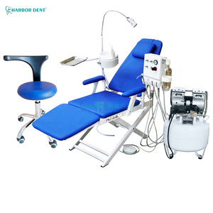 Fauteuil dentaire à prix avantageux, ensemble complet avec tabouret de dentiste, unité dentaire électrique, confortable, clinique, métallique, portable, pour hôpital - Product Image 1