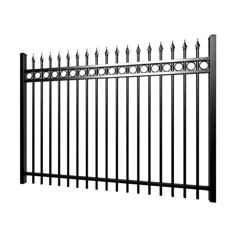 Outdoor metal easily assembled black wrought iron fence