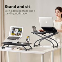 Grand bureau d'ordinateur multifonctionnel Ordinateur debout ergonomique avec support de moniteur réglable en hauteur à 4 niveaux d'angle