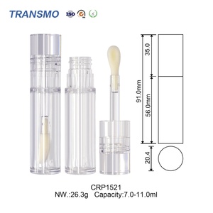 Conteneur de gloss à lèvres rond en PETG transparent personnalisé avec bouchon à vis pour usage cosmétique - pour blush - Product Image 2