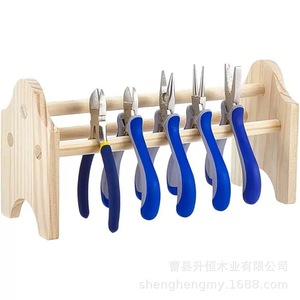 Mini Wooden Pliers <b>Holder</b> Solid Wood <b>Tool</b> Storage Rack For Jewelry Making And Craft <b>Tools</b> Pine Color Single Layer - Product Image 3
