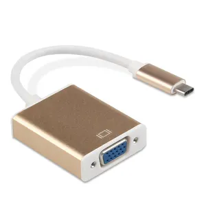 Support 1080P USB 3.1 Type-C Male to VGA Female converter cable Adpater for laptop to projector HDTV display USB C to vga