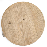 Salon antique Table à thé ronde solide en chêne massif de style rustique Wabi-sabi en bois recyclé Table basse