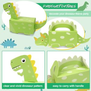 Caja de Dulces con Forma de Dinosaurio para Fiestas de Cumpleaños y Baby Showers, Laminación Brillante y Mate, Grabado en Relieve, para Uso Alimentario - Product Image 2