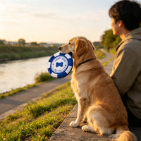 Jouet pour chien de grande race, disque volant pour animaux de compagnie, accessoire de jeu interactif d'extérieur en tissu pelucheux doux, résistant aux morsures, gadget de lancer
