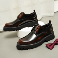 Nouvelle Tendance Chaussures Habillées en Cuir Véritable pour Hommes, Richelieu à Rivets pour Mariage
