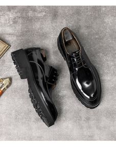 New Mens Business Formal <b>Pointed</b> Toe Lace-up Leather Shoes Made Full Cowhide Comfort Lightweight Bright Colored Weddings Fashion - Product Image 3