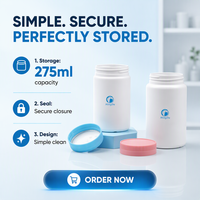 Bouteille de complément alimentaire en HDPE blanc de 275 ml avec bouchon à vis pour vitamines, capsules, comprimés, compléments alimentaires et emballages pharmaceutiques