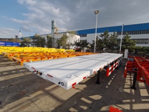 <span class=keywords><strong>Semi</strong></span>-<span class=keywords><strong>remorque</strong></span> à plateau 3 essieux 40 pieds 50 tonnes 20 pieds 60 pieds 50 pieds Remorques pour camions conteneurs - Product Image 4