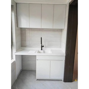Armoire de buanderie en aluminium pour machine à laver, avec planche à laver intégrée - Product Image 2