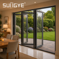 SUNGYE Nouvelle Arrivée Porte Pliante en Aluminium et Verre à Rupture de Pont Thermique et Isolation Acoustique pour Patio, Idéale Petits Espaces et Grandes Vues