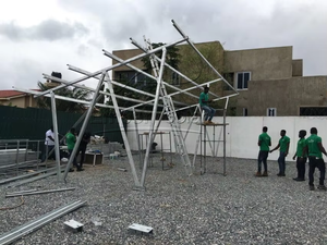 Système de carport <span class=keywords><strong>solaire</strong></span> en aluminium, silicium monocristallin, silicium polycristallin, batterie lithium-ion pour usage domestique, montage au sol - Product Image 4
