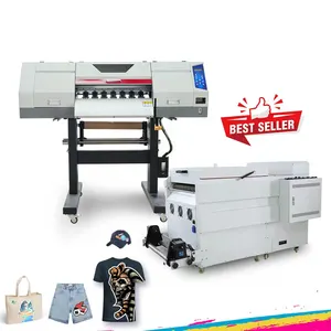 Printer DTF Ocbestjet A1, 70CM 60 CM, Printer Impresora dengan I3200 ganda, pompa tinta putih, sirkulasi, bubuk, mesin Oven goyang