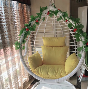 Chaise oeuf suspendue balançoire oeuf chaises en osier rotin <span class=keywords><strong>hamac</strong></span> oeuf porche balançoire avec coussin pour chambre Patio <span class=keywords><strong>cocon</strong></span> hamacs - Product Image 6