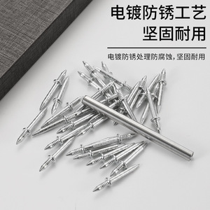 Clous à double tête 2,5 mm, zingués, longueur 26 mm, haute dureté, forte pénétration, clous de fixation murale - Product Image 5