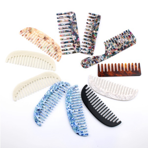 Peigne à cheveux Logo Brosse à cheveux professionnelle Peignes personnalisés Peigne à plaque d'acide acétique Matériaux respectueux de l'<span class=keywords><strong>environnement</strong></span> Dent large - Product Image 1