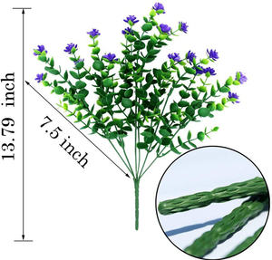 N-0054 de plástico para plantas colgantes, plantas artificiales resistentes a los rayos UV, color amarillo, Morado, 9 Uds. - Product Image 2