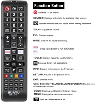 Télécommande universelle à code fixe HUAYU RM-L1618 pour téléviseurs LCD Samsung, prise en charge de Netflix, 47 boutons, matériau ABS, certifiée CE/FCC