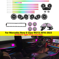Kit de Luces Ambientales LED Premium para Mercedes Benz Clase E W213 2016-2023, Lámpara de Atmósfera con Bocina Giratoria 4D para Ventilación Turbo