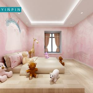 สีชมพูตลกการ์ตูนขน<span class=keywords><strong>แมว</strong></span>วอลล์เปเปอร์ภาพจิตรกรรมฝาผนังที่กำหนดเองสำหรับห้องเด็ก - Product Image 4