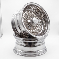 Nouvelle jante en acier chromé rétro de luxe 13x7 entièrement dorée à 5 trous brillante pour voitures classiques