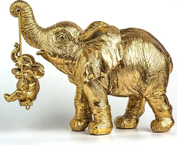 swing elephant crafts handicraft articles lucky elephant table sculpture mother and son elephant resin decoration
