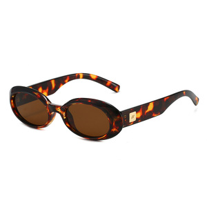 Lunettes de soleil rondes à monture intégrale imprimé léopard UV400, monture PC Tiyo, mode unisexe - Product Image 5