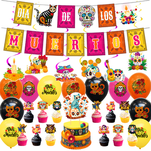 Nicro Diseño Original Fiesta Mexicana Suministros para fiestas Die <span class=keywords><strong>De</strong></span> <span class=keywords><strong>Los</strong></span> <span class=keywords><strong>Muertos</strong></span> Tema Banner Cake Toppers Set Día <span class=keywords><strong>de</strong></span> <span class=keywords><strong>los</strong></span> <span class=keywords><strong>muertos</strong></span> Decoración - Product Image 1