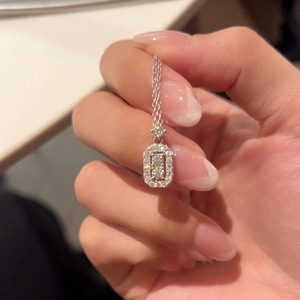 Collar con Colgante de Plata de Ley S925 con Diseño de Lazo de Azúcar Pequeño, Patrón Geométrico, Dulce, Romántico, Exquisito, Diseño de Nicho, Lujo Ligero - Product Image 2