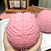 Grand jouet anti-stress en TPR en forme de cerveau, à rebond lent, pour la libération émotionnelle, jouet sensoriel malléable pour enfants et adultes