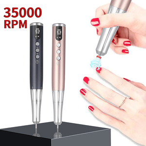 Pulidora de uñas eléctrica de 35000 rpm, lima de uñas portátil para decoración de uñas, herramienta de manicura con pantalla digital y 3 velocidades - Product Image 1