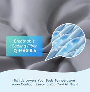 Double face Cool Touch Soft Breathable Gray Lightweight Summer Cooling Blanket Cooling Comforter Queen Size - Product Image 6