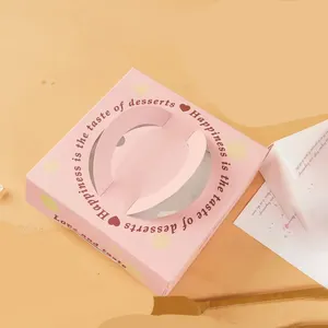 Produk baru 2024 kotak merah muda tahan lama menarik untuk kue