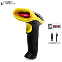 Xincode Factory 1D escáner de código de barras pistola de escaneo con cable de mano lector de código de barras láser escaneo USB para tienda escáner de mango portátil