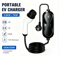 Boîtier de chargeur portable EVSE 3,5 7 KW IP65 Type 2 Courant réglable Garantie de 18 mois Design compact pour véhicule électrique