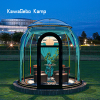 Dôme de glamping transparent en polycarbonate PC préfabriqué de forme géodésique de 3,25 m de diamètre pour l'extérieur Kawagebo Kamp