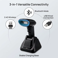 Escáner de Códigos de Barras 1D 2D Portátil de Alta Velocidad A24 con Sensor Automático y Lector de Códigos QR USB para Supermercados y Puntos de Venta