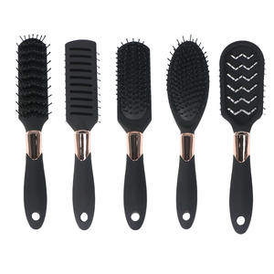 Özel etiket saç fırçası saç düzleştirici fırçalar için düz kıvırcık anti-karışıklığı derisi masaj kuaför tarak berber aracı - Product Image 1