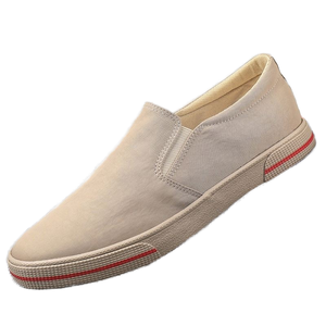 Summer Men's <b>Running</b> Korean Version Old Beijing Sneakers Trendy Light PU PVC Canvas Toe Mesh Lining Anti-<b>Slip</b> Lazy Style <b>Shoes</b> - Product Image 1