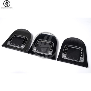 Cache-panneau de base de souris en fibre de carbone sèche noir brillant pour console centrale intérieure Carracing G Wagon W464 G500 G63 2019-2024 - Product Image 1