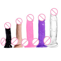 Dildo Grande de Silicona Suave Realista Pene Artificial de Goma Impermeable para Mujeres Juguetes Sexuales para Adultos