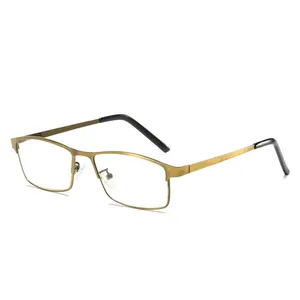 Haute qualité hommes affaires lunettes de lecture alliage de titane Vintage Anti-Blu-ray HD lunettes d'ordinateur pour hommes + 1.0 + 1.5 + 2.5