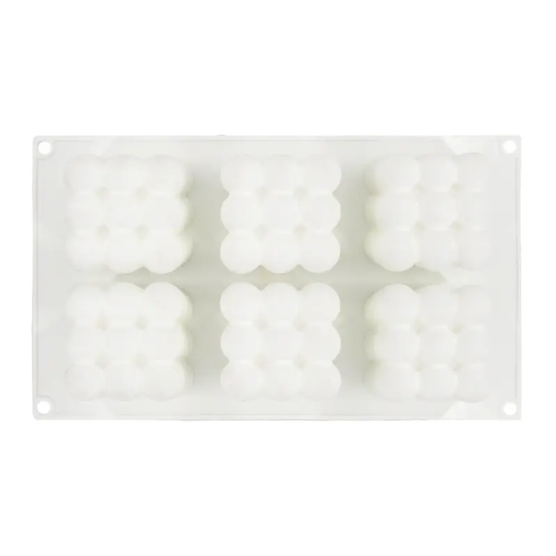 Rubik's 3d Spherical 6 Cake Three-dimensional Cube Silicone Mousse Mold Six Candles