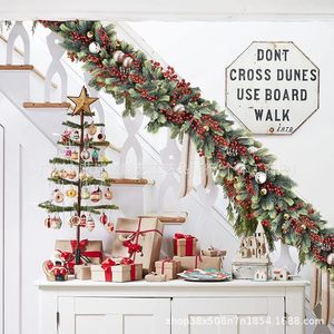 Guirlande d'aiguilles de pin artificielles Dingyi, 72 mailles, type queue de renard, double vert, décoration de Noël pour la maison, à suspendre au mur - Product Image 4