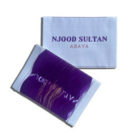 Étiquettes tissées rectangulaires personnalisées écologiques en satin, impression numérique, bords découpés au laser, pour col, taille, manches et étiquettes de lavage
