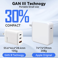 Chargeur rapide portable OEM ODM UK avec prise pliable 65W 3 ports USB 2 Type-C PD QC 3.0 pour Macbook
