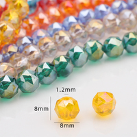 Zhubi - Kit de perles en verre facetté multicolores de 8 mm pour la fabrication de bijoux, pour Halloween ou Noël, pour la mode DIY