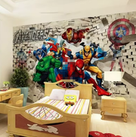 Papier peint photo personnalisé Avenger Nion Hulk Spiderman 3D Stere Mural