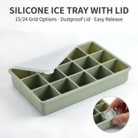 Bac à glaçons en silicone de qualité alimentaire sans BPA, 15 ou 24 compartiments, démoulage facile, congélation rapide, récipient pour aliments pour bébés